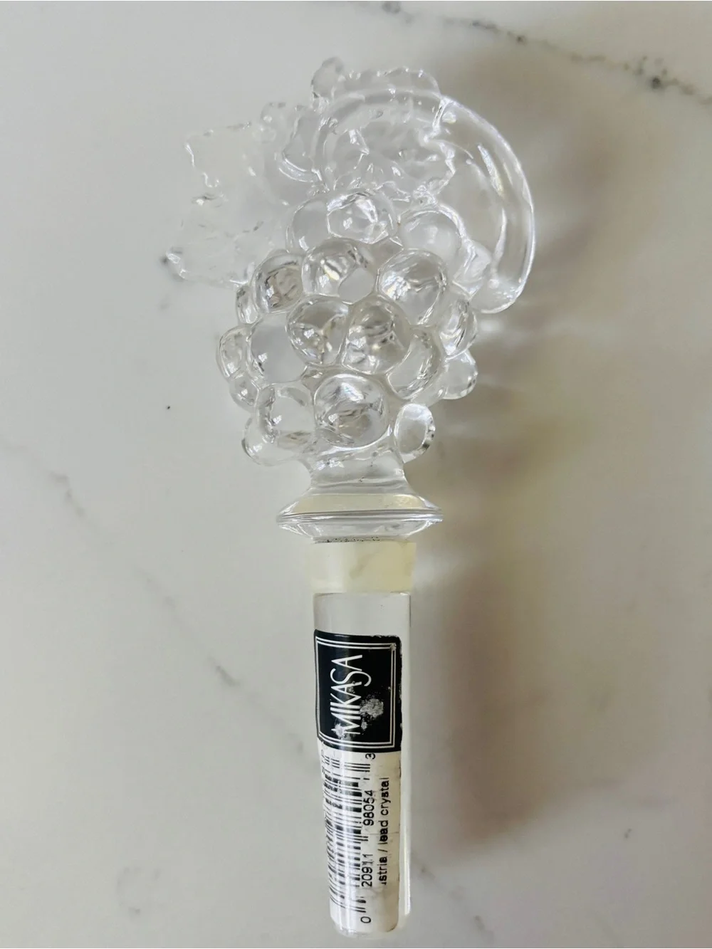 MIKASA Full Lead Crystal Glass Wine Bottle Stopper  Grapes Germany